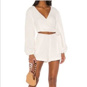 LPA Jess Embroidered Romper Revolve